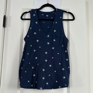 So Women's Navy Star Tank Top